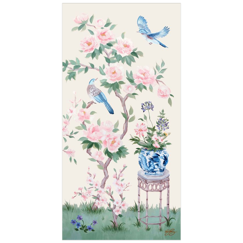June, an ivory chinoiserie fine art print on paper