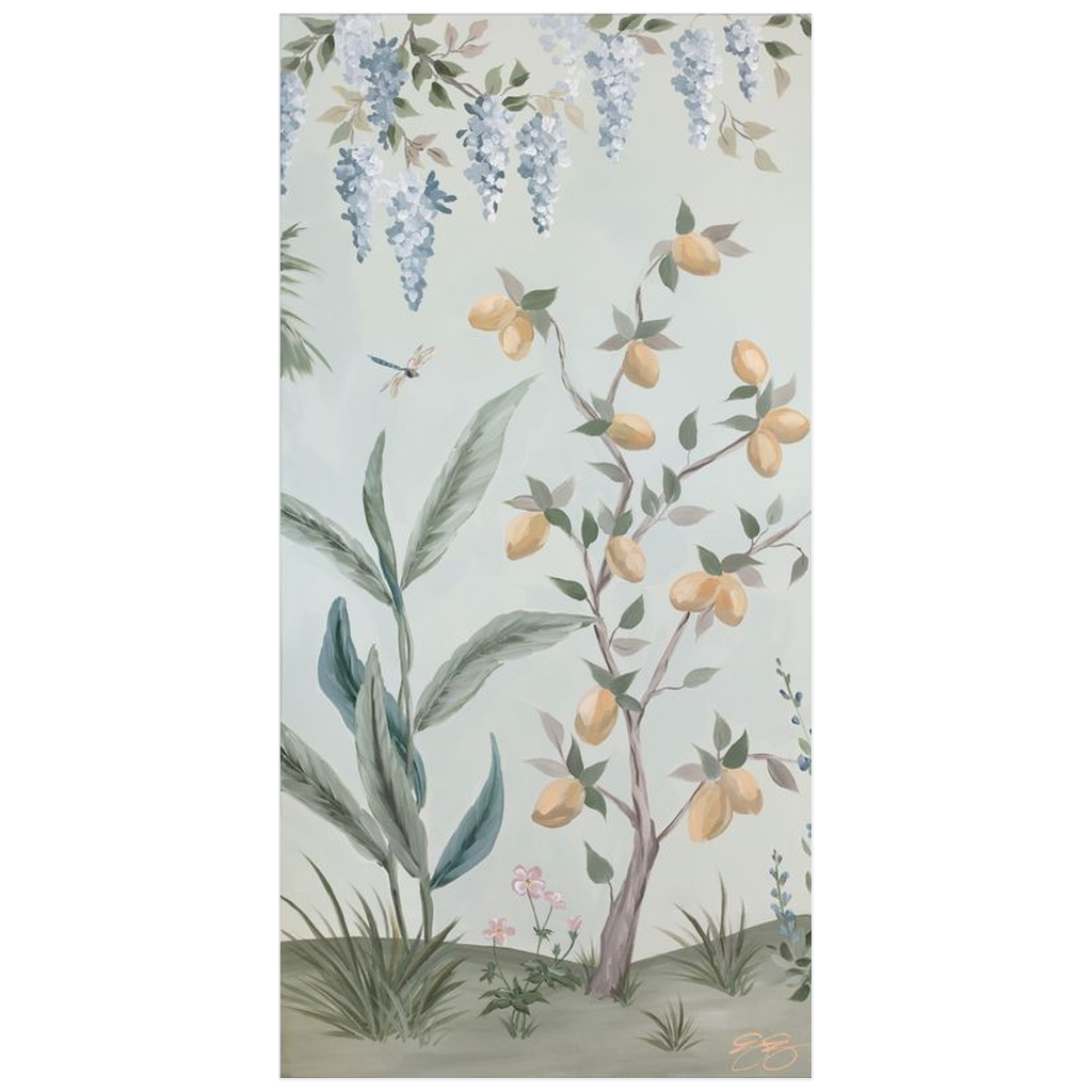 Hazel, a green tropical chinoiserie print on paper