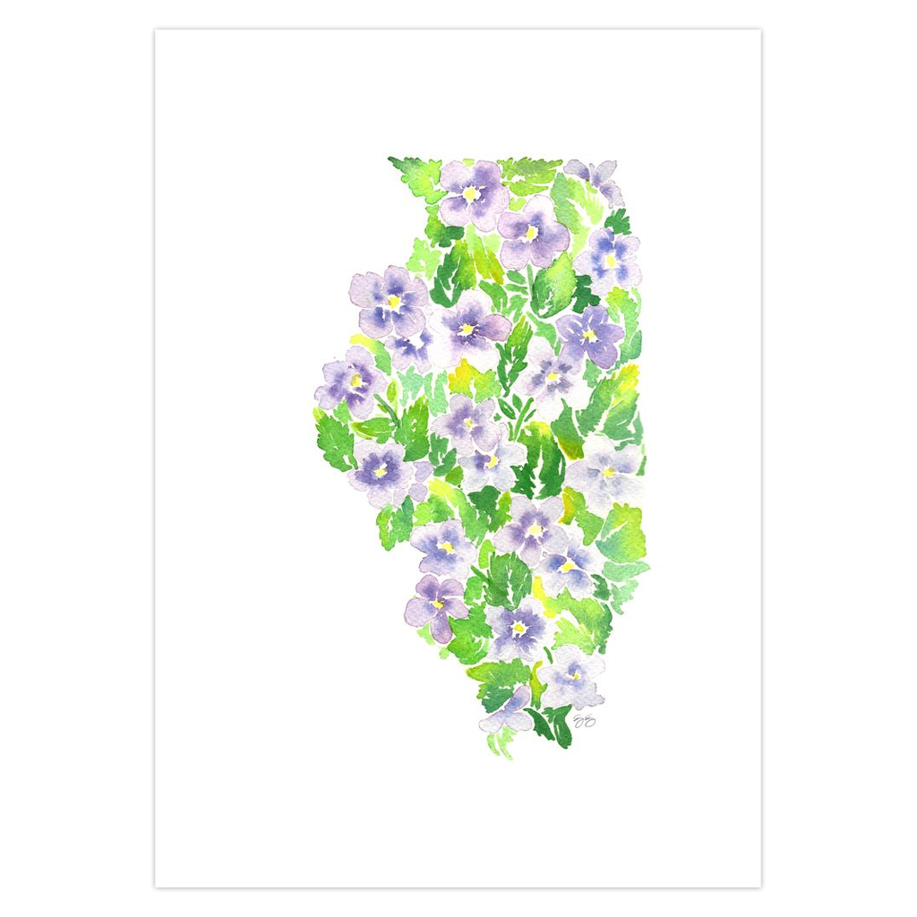 Illinois Violet note card set