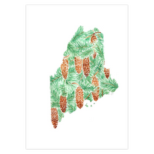 Load image into Gallery viewer, Maine White Pine Cone and Tassel note card set
