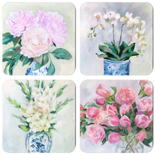 Load image into Gallery viewer, Set of 4 floral coasters
