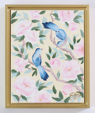 Load image into Gallery viewer, Bluebirds and Pink Peonies - 11 x 14
