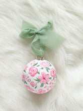 Load image into Gallery viewer, Pink floral hand-painted ornament
