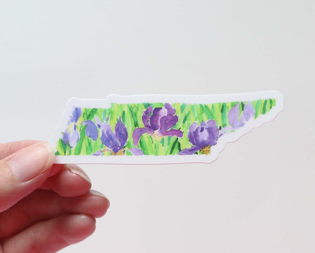 Tennessee Iris, state flower watercolor sticker