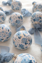 Load image into Gallery viewer, Blue floral hand-painted ornament
