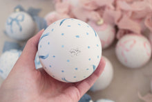 Load image into Gallery viewer, Blue bow hand-painted ornament

