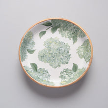 Load image into Gallery viewer, Hand-painted trinket dish: green hydrangea
