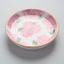 Load image into Gallery viewer, Hand-painted trinket dish: pink hydrangea
