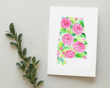 Load image into Gallery viewer, Alabama Camellia note card set
