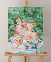 Load image into Gallery viewer, Elizabeth Alice Studio art original acrylic painting of cocktails stacked on a mirrored tray bar cart garnished with rosemary and grapefruit wedges. Original painting for dining room bar or kitchen. Expressive painting with brush strokes, impressionist style modern painting. Unique art for dining room. Updated traditional art. 
