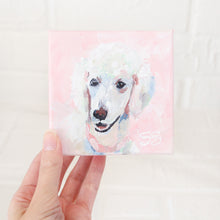 Load image into Gallery viewer, custom pet portrait painting by Elizabeth Alice Studio, pet memorial gift for pet owner, poodle dog custom art painting, art commission
