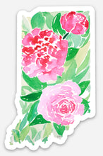 Load image into Gallery viewer, Indiana Peony, state flower watercolor sticker
