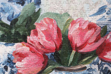 Load image into Gallery viewer, Pink Tulips, Blue Vase jigsaw puzzle
