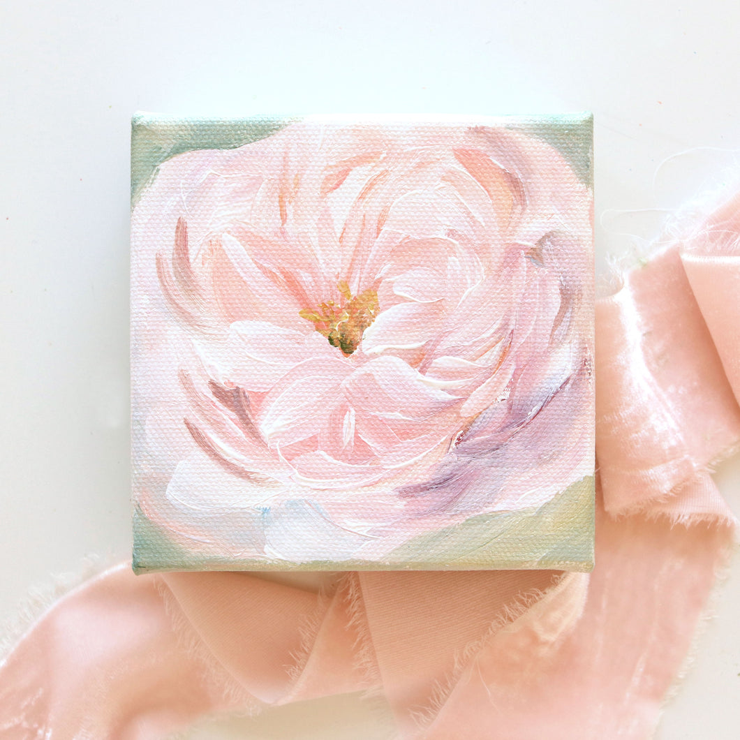 Peach Peony - 4 x 4