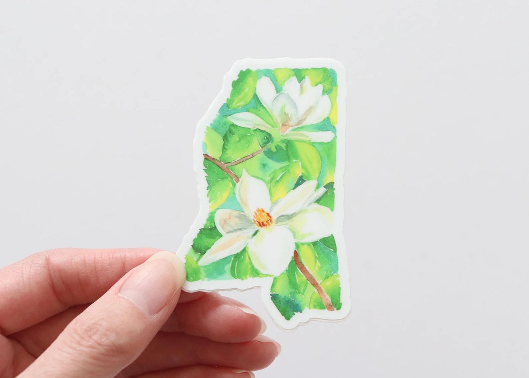 Mississippi Magnolia, state flower watercolor sticker