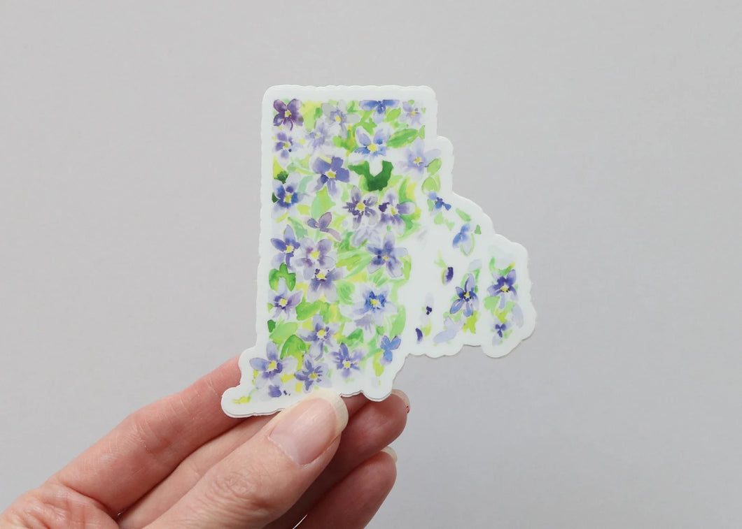 Rhode Island Violet, state flower watercolor sticker