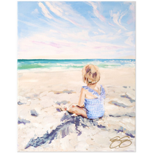 Load image into Gallery viewer, Beach babies: blue gingham, a fine art print on paper
