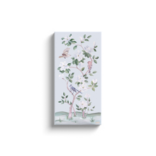 Load image into Gallery viewer, Songbirds and Magnolias, a light blue chinoiserie canvas wrap
